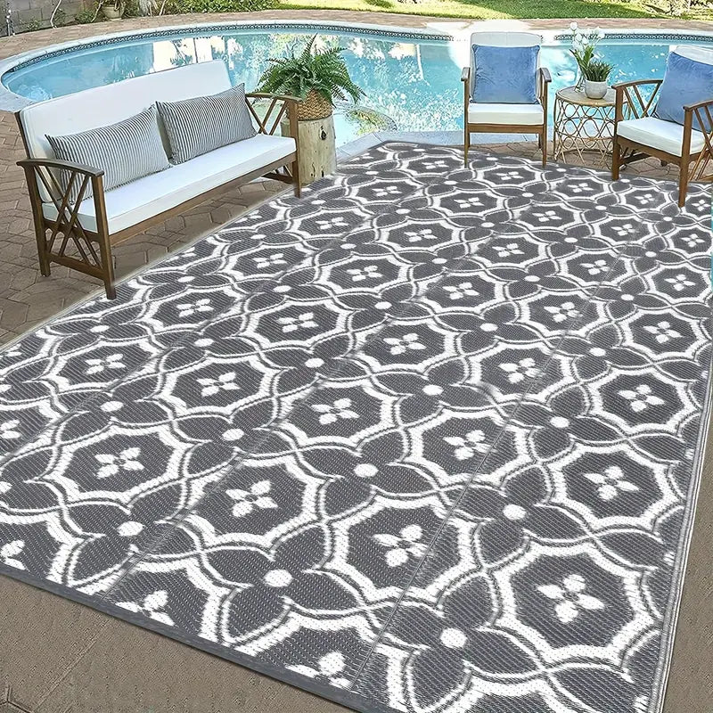 Outdoor Plastic Straw Rug - Waterproof, Large, Portable - For Camping, RV, Patio, Balcony, Beach, BBQ, Picnic, Deck - Suitable for All Weather Conditions - Perfect Gift for Outdoor Enthusiasts