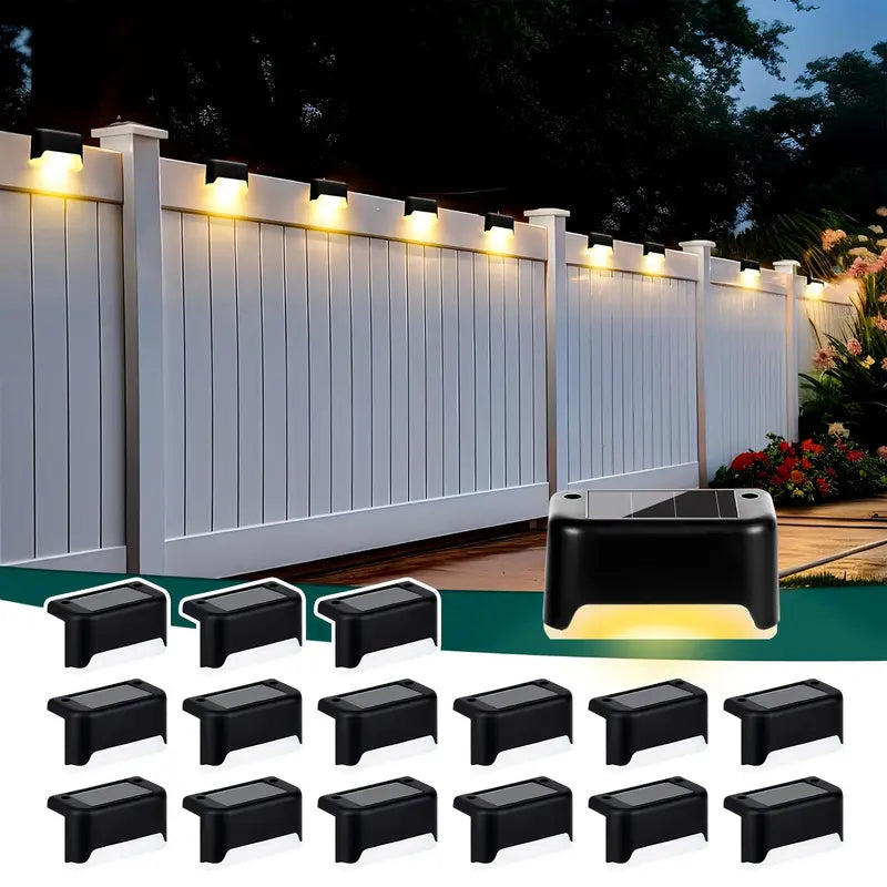 [Solar Deck Lights] 32 Pack Solar Deck Lights - Outdoor Solar Step Lights Led - For Outdoor Stairs, Step, Fence, Yard, Patio, Tap Lights, And Pathway (Warm White) Available In 4/8/16 Pack