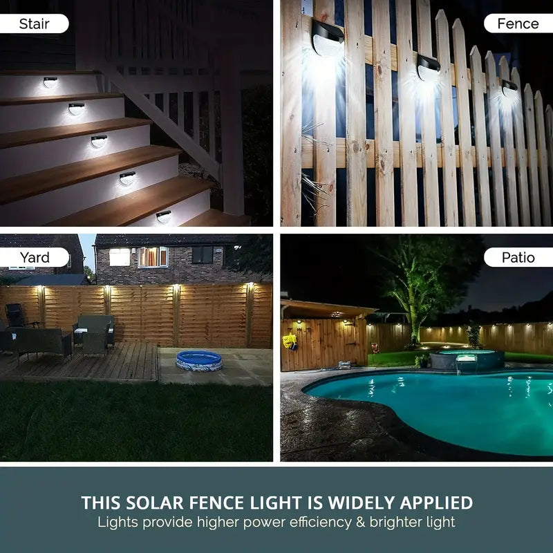 Staaricc Solar 2/4/6pcs Fence Deck Wall Lights - Outdoor Solar Wall-Mounted Lights - Garden Garage Ladder Lighting